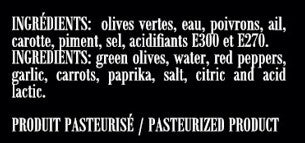 Liste des ingrédients des olives Signature Casa Montero y Bianchi