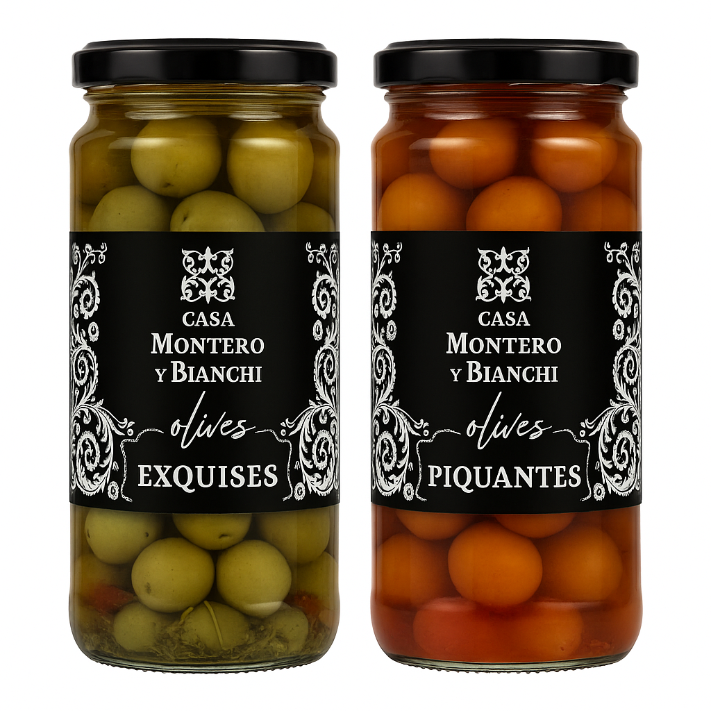 Sélection d'Olives de table espagnoles préparation artisanale - Exclusivité Casa Montero y Bianchi
