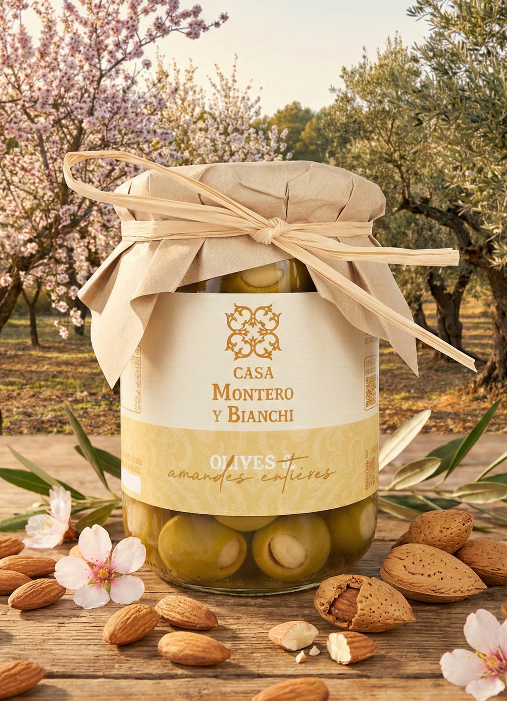 Pot_d_olive_et_amandes_entières dans le jardin de la Finca